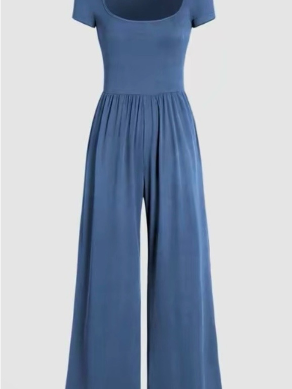 Cider Blue Scoop-Neck Wide Leg Jumpsuit